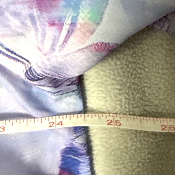 Torrid Floral Cold Shoulder Blouse 1X  Chiffon Pastel Purple Pink Green - Picture 4 of 5